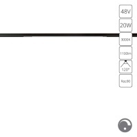 A7494PL-1BK Магнитный трековый светодиодный светильник диммируемый по 0.1-10V, 20Вт, 3000К, 1100лм, 120°, CRI90 Arte Lamp OPTIMA