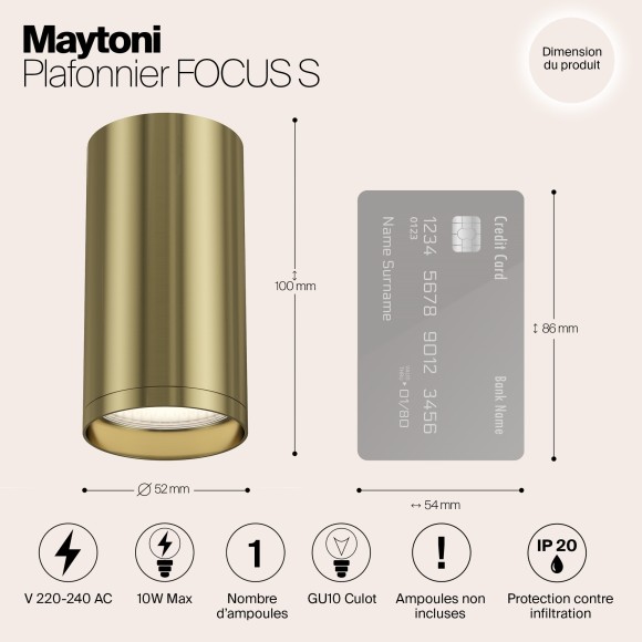Накладной потолочный светильник Maytoni C052CL-01BS Focus S под лампу 1xGU10 10W