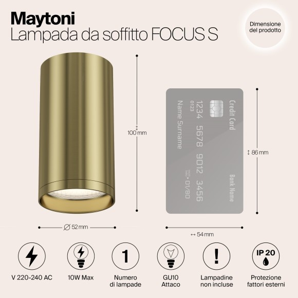 Накладной потолочный светильник Maytoni C052CL-01BS Focus S под лампу 1xGU10 10W