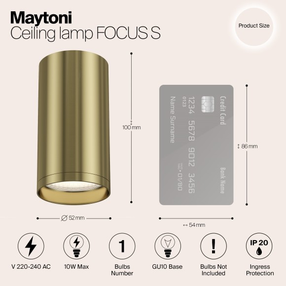 Накладной потолочный светильник Maytoni C052CL-01BS Focus S под лампу 1xGU10 10W