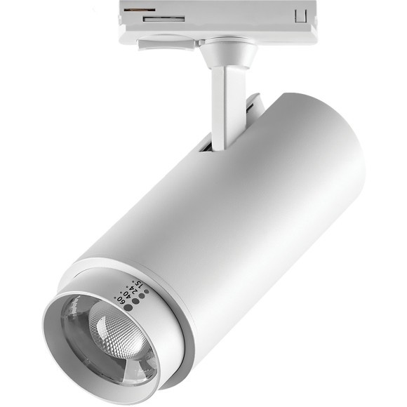 Светильник светодиодный трековый профессиональный с выбором мощности, цветовой температуры и угла освещения д/трековых систем BARRA Fuoco P+CCT Lightstar 218026