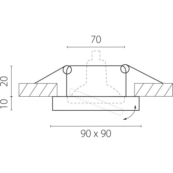 Встраиваемый светильник Lightstar 2524 Rifle под лампу 1xGU10 50W Встраиваемый светильник Lightstar 2524 Rifle под лампу 1xGU10 50W
