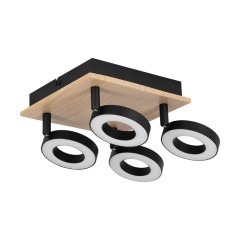 901205 RIELVES Светодиодный спот 4x5W, 2200Лм, 3000К, L190, B190, H160, дерево, сталь, коричневый, черный, пластик, белый 901205 RIELVES Светодиодный спот 4x5W, 2200Лм, 3000К, L190, B190, H160, дерево, сталь, коричневый, черный, пластик, белый