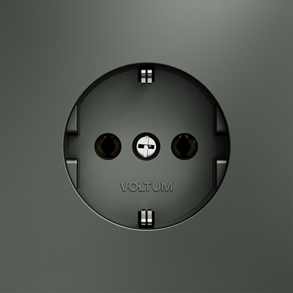 Розетка встраиваемая VOLTUM S70 с заземлением 16А, (титан)