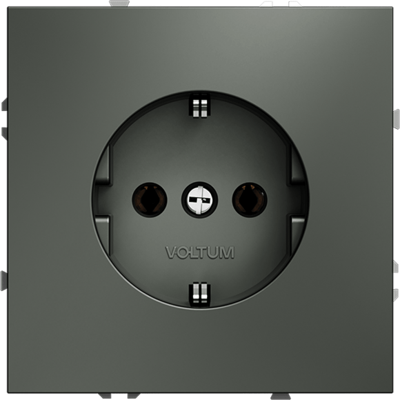 Розетка встраиваемая VOLTUM S70 с заземлением 16А, (титан)