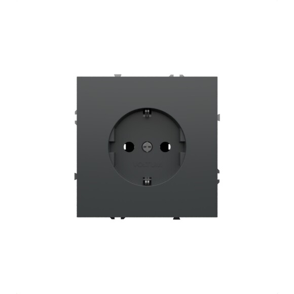 Розетка встраиваемая VOLTUM S70 с заземлением 16А, (титан)