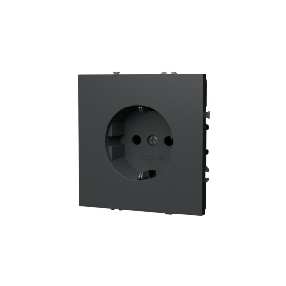 Розетка встраиваемая VOLTUM S70 с заземлением 16А, (титан)