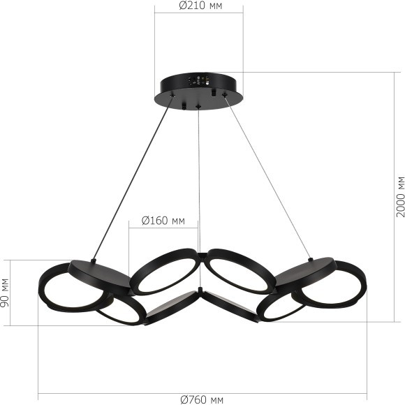 SL6508.403.01 Светильник подвесной ST-Luce Черный/Белый LED 1*60W 4000K RIO