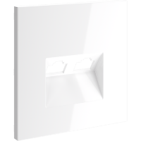 Накладка для розетки компьютерной двойной RJ45+RJ45 кат.6, S70 (белый глянцевый)