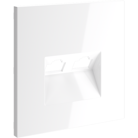 Накладка для розетки компьютерной двойной RJ45+RJ45 кат.6, S70 (белый глянцевый) Накладка для розетки компьютерной двойной RJ45+RJ45 кат.6, S70 (белый глянцевый)