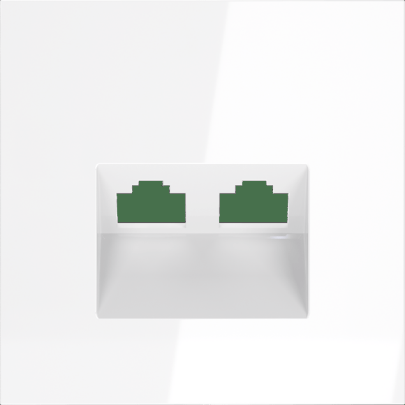 Накладка для розетки компьютерной двойной RJ45+RJ45 кат.6, S70 (белый глянцевый) Накладка для розетки компьютерной двойной RJ45+RJ45 кат.6, S70 (белый глянцевый)