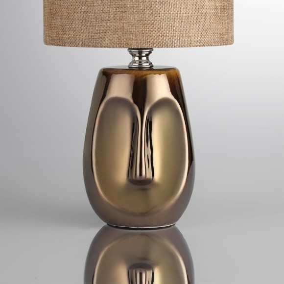 8150/1T MODERNI LN25 бронза/бежевый, керамика/текстиль Настольная лампа Е27 1*60W 220V AKIVI