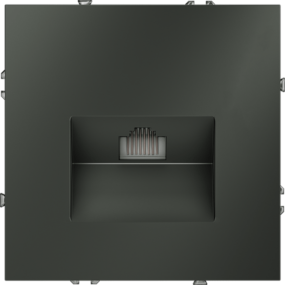 Розетка компьютерная встраиваемая VOLTUM S70 RJ45 кат.6, (титан)