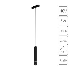 A1159PL-1BK Трековый магнитный светодиодный светильник Arte Lamp Rapid 48V CRI95+ 3000К 227Лм 24° 5Вт