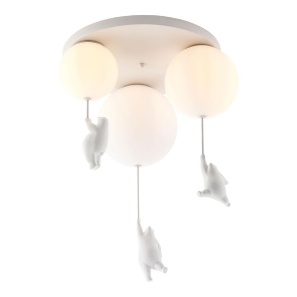 LSP-8904 Lussole DOVE белая потолочная люстра, металлическое основание, стеклянные плафоны, E27, 3 × 40 Вт