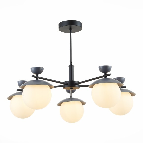 SLE220202-05 Светильник потолочный Черный, Серый/Белый G9 5*5W GENOVA