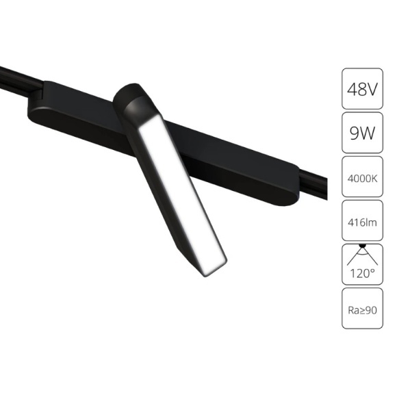 A6160PL-1BK Трековый магнитный светодиодный светильник Arte Lamp Rapid 48V CRI90+ 4000К 416Лм 120° 9Вт A6160PL-1BK Трековый магнитный светодиодный светильник Arte Lamp Rapid 48V CRI90+ 4000К 416Лм 120° 9Вт