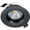 98607 Светодиодный встраиваемый светильник SALICETO димм., 6W(LED), Ø88, 380lm, 3000K, алюминий, черны