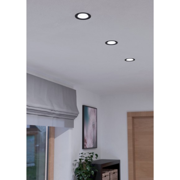 98607 EGLO SALICETO (Саличето) встраиваемый LED-светильник 6 Вт, 2700 К, 380 лм, CRI более 80, угол 50°, черный, диммируемый, IP20