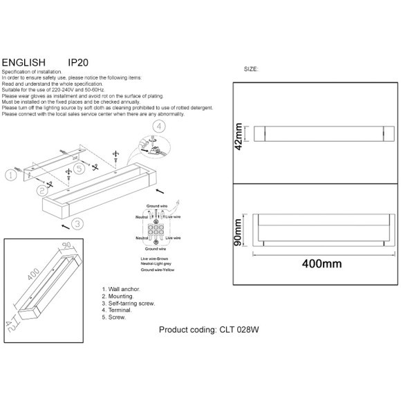 Бра Crystal Lux CLT 028W BL Бра Crystal Lux CLT 028W BL