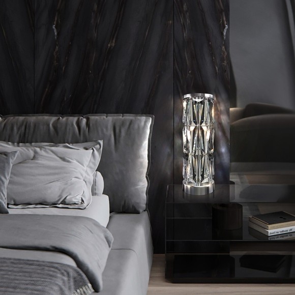 Интерьерная настольная лампа хрустальная с выключателем Puntes MOD043TL-02CH Интерьерная настольная лампа хрустальная с выключателем Puntes MOD043TL-02CH