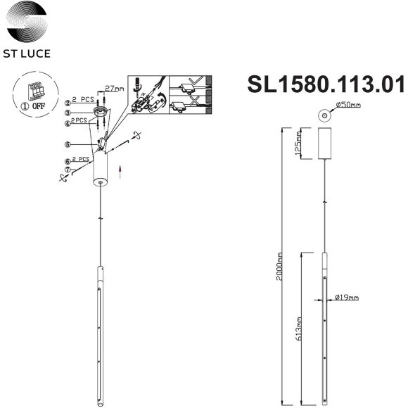 SL1580.113.01 Светильник подвесной ST-Luce Никель/Белый LED 1*11W 3200K RALIO