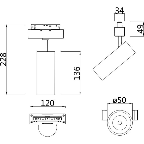 TR019-2-10W4K-MG Трековый магнитный светодиодный светильник Maytoni Gravity CRI90+ 4000К 850Лм 24° 9Вт