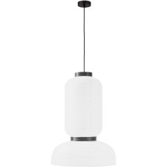 SLE6021-503-02 ST Luce LYKKE Светильник подвесной, E27,2х60W, D350, черный/белый *h500mm