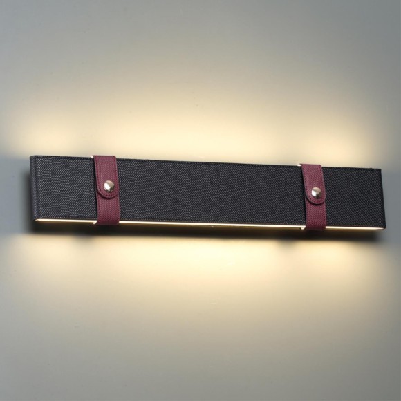 6629/25WL HIGHTECH ODL24 металл/экокожа/ткань/акрил бордовый/черный Настенный светильник IP20 LED 25W 3000K 220V VINCENT
