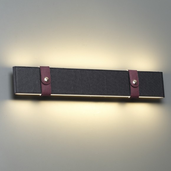 6629/25WL HIGHTECH ODL24 металл/экокожа/ткань/акрил бордовый/черный Настенный светильник IP20 LED 25W 3000K 220V VINCENT