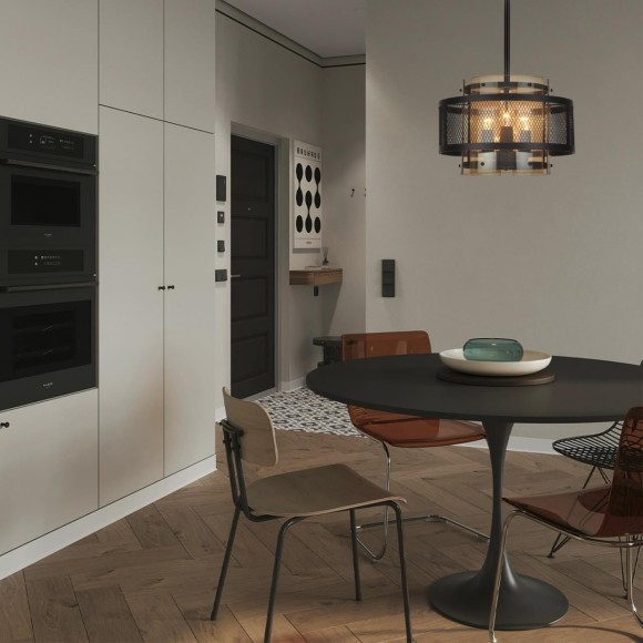 8007/6 MODERNI LN24 черный/черный, золотой металл/металл, стекло Люстра подвесная Е14 6*40W 220V Zarina