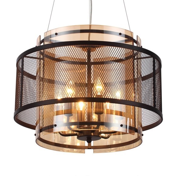 8007/6 MODERNI LN24 черный/черный, золотой металл/металл, стекло Люстра подвесная Е14 6*40W 220V Zarina