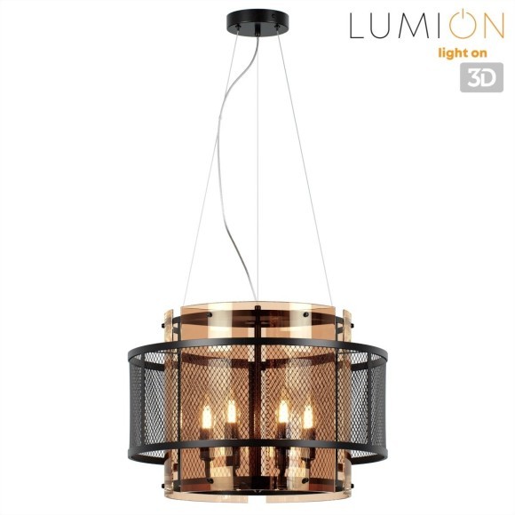 8007/6 MODERNI LN24 черный/черный, золотой металл/металл, стекло Люстра подвесная Е14 6*40W 220V Zarina