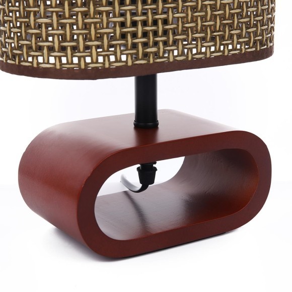 8200/1T COUNTY LN25 кофейный/коричневый, дерево/текстиль Настольная лампа E27 1*60W 220V MADERANA