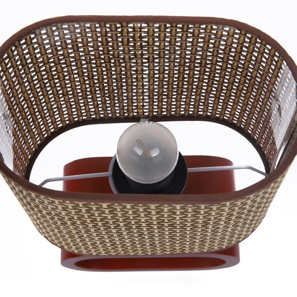 8200/1T COUNTY LN25 кофейный/коричневый, дерево/текстиль Настольная лампа E27 1*60W 220V MADERANA