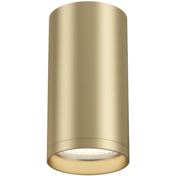 Накладной потолочный светильник Maytoni Focus S C052CL-01MG лампа GU10 или LED модуль макс. 10Вт, золотой матовый алюминий, спот цилиндр диаметром 52 мм и высотой 100мм, направленный свет