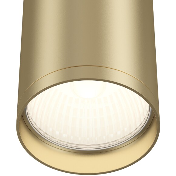 Накладной потолочный светильник Maytoni Focus S C052CL-01MG лампа GU10 или LED модуль макс. 10Вт, золотой матовый алюминий, спот цилиндр диаметром 52 мм и высотой 100мм, направленный свет