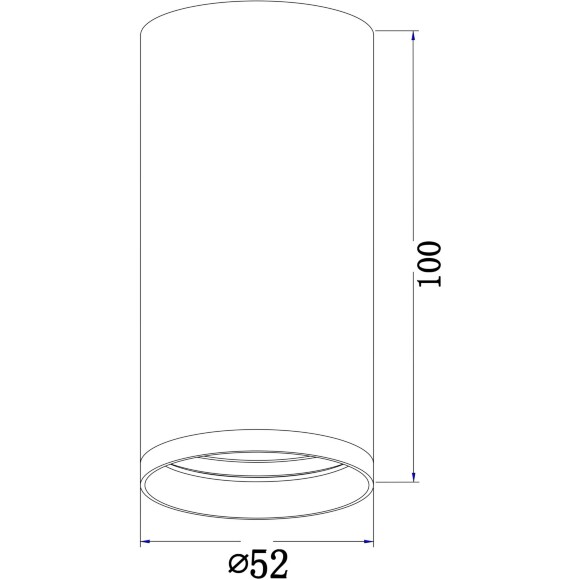 Накладной потолочный светильник Maytoni Focus S C052CL-01MG лампа GU10 или LED модуль макс. 10Вт, золотой матовый алюминий, спот цилиндр диаметром 52 мм и высотой 100мм, направленный свет