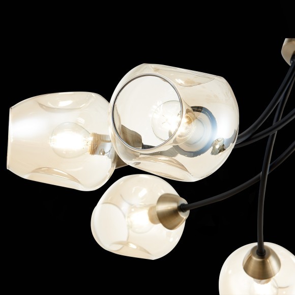 SLE205302-06 Светильник потолочный Бронза, Черный/Янтарный E14 6*40W BESANO SLE205302-06 Светильник потолочный Бронза, Черный/Янтарный E14 6*40W BESANO