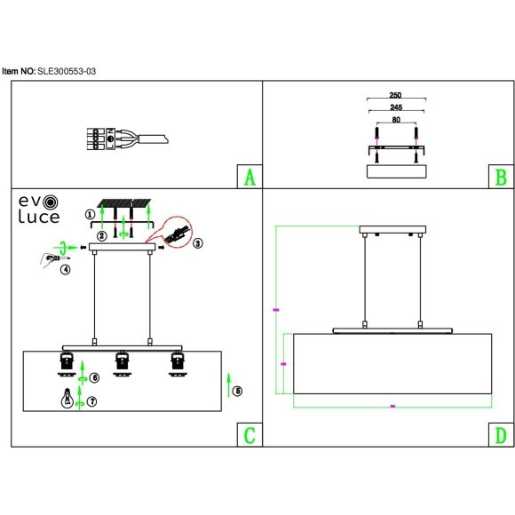 SLE300583-03 Светильник подвесной Никель/Золотистый, Коричневый E27 3*40W BRESCIA