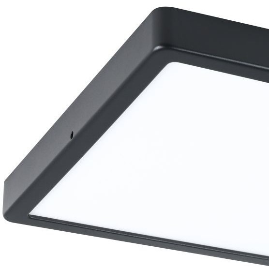 Eglo Argolis 2 900281 Уличный настенно-потолочный квадратный LED-светильник в стиле минимализм, основание черная сталь, плафон белый матовый акриловый рассиватель, 20,5 Вт, 3000К, 2400 лм, CRI80, 220В, IP44, 285x285x30 мм