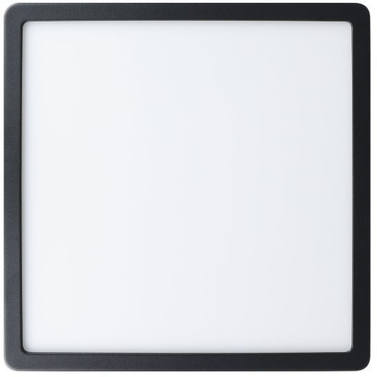 Eglo Argolis 2 900281 Уличный настенно-потолочный квадратный LED-светильник в стиле минимализм, основание черная сталь, плафон белый матовый акриловый рассиватель, 20,5 Вт, 3000К, 2400 лм, CRI80, 220В, IP44, 285x285x30 мм