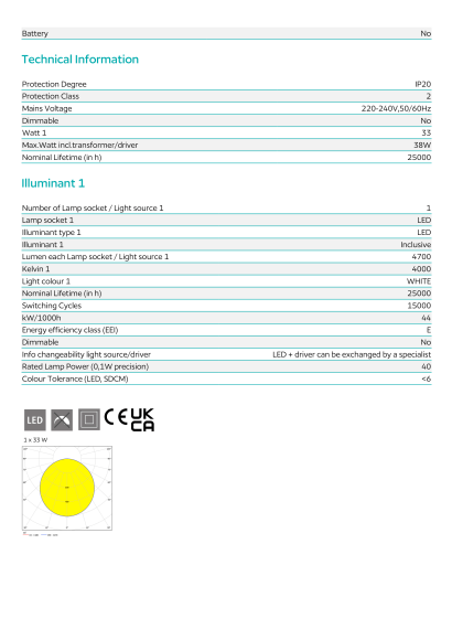 Встраиваемая потолочная LED-панель EGLO SALOBRENA 1 32811, встроенный LED 40Вт, 4000К, 4700Лм, белый корпус и рассеиватель, размер 1200 × 300 × 50 мм