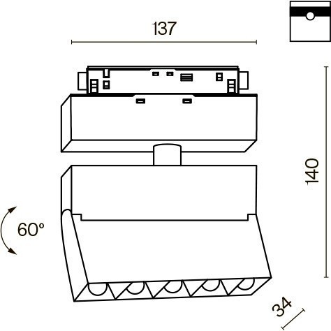 TR077-2-10W4K-B Трековый магнитный светодиодный светильник Maytoni Gravity CRI90+ 4000К 553Лм 30° 10Вт