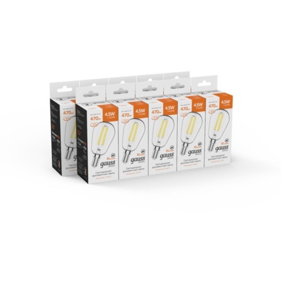 1141115 Лампа Gauss Basic Filament ST45 4,5W 470lm 2700К Е14 LED 1/10/50 1141115 Лампа Gauss Basic Filament ST45 4,5W 470lm 2700К Е14 LED 1/10/50