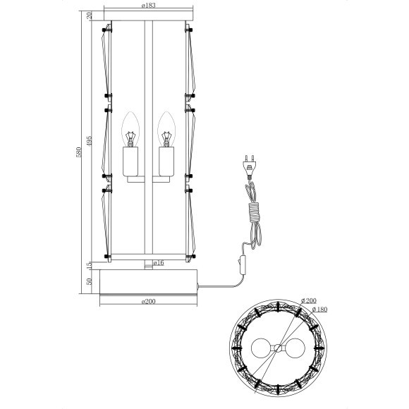 Интерьерная настольная лампа хрустальная с выключателем Puntes MOD043TL-02G