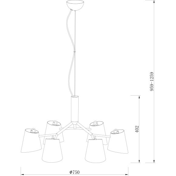 Люстра подвесная Freya FR5127PL-06B Nordic под лампы 6xE14 40W