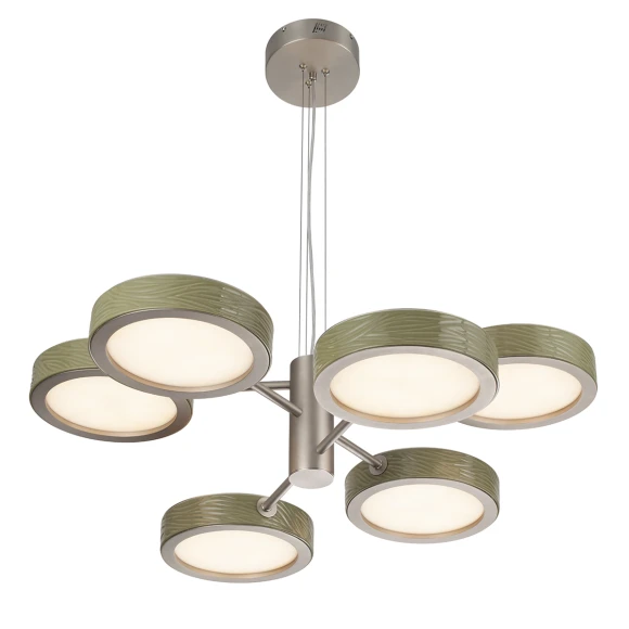 5451/99LA Odeon Light RIVIERA подвесная люстра, зеленый керамический декор, LED 99 Вт, CCT 2000/3000/4000 К, 4100 Лм, CRI≥80, IP20, 220 В 5451/99LA Odeon Light RIVIERA подвесная люстра, зеленый керамический декор, LED 99 Вт, CCT 2000/3000/4000 К, 4100 Лм, CRI≥80, IP20, 220 В
