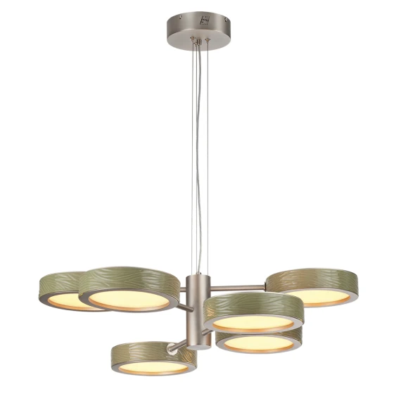 5451/99LA Odeon Light RIVIERA подвесная люстра, зеленый керамический декор, LED 99 Вт, CCT 2000/3000/4000 К, 4100 Лм, CRI≥80, IP20, 220 В 5451/99LA Odeon Light RIVIERA подвесная люстра, зеленый керамический декор, LED 99 Вт, CCT 2000/3000/4000 К, 4100 Лм, CRI≥80, IP20, 220 В