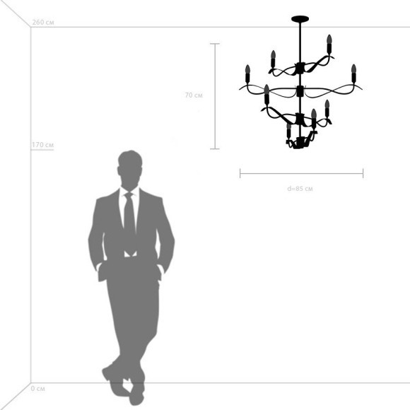 Люстра потолочная Lightstar 733283 Ragno под лампы 8xE14 320W